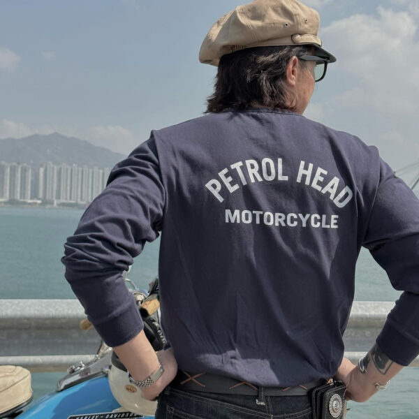 Henley Tee Long 藍色長袖享利領T恤